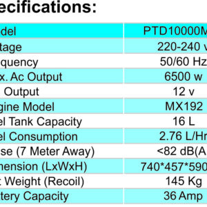 PTD10000MXE – PETROL ENGINE GENERATOR
